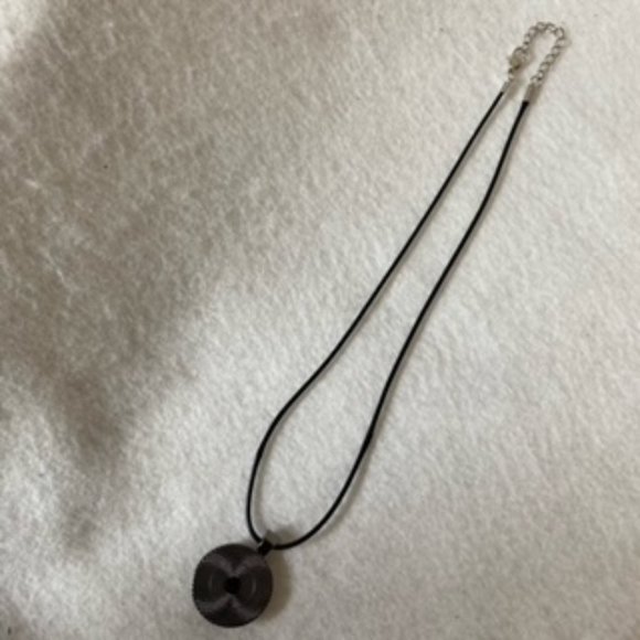 COPY - Abstract Acrylic Art Necklace And Earring Set In Pewter Bezel - Picture 6 of 13